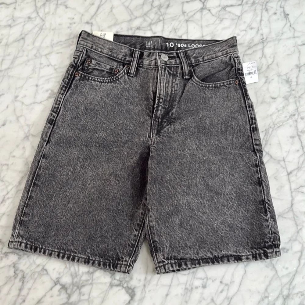 NWT Gap Teen 90s Loose Jean shorts gray washed distressed size 10